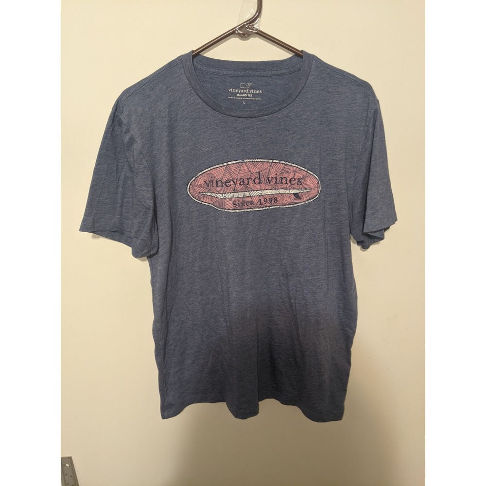 Vineyard Vines Island Tee Shirt Mens Large Blue Surfboard